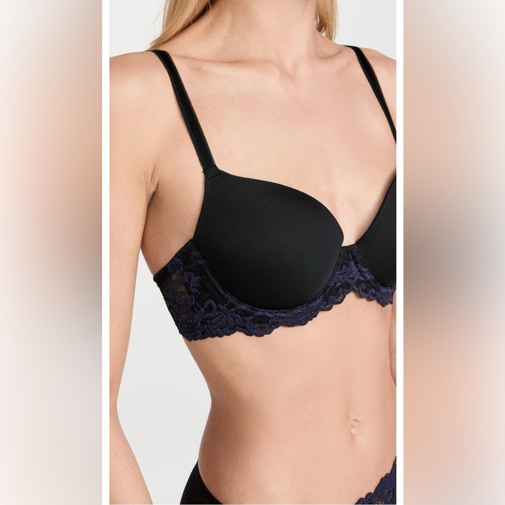 NWOT Women's Instant Icon Contour Bra 853322 Size 32G Black/Eclipse